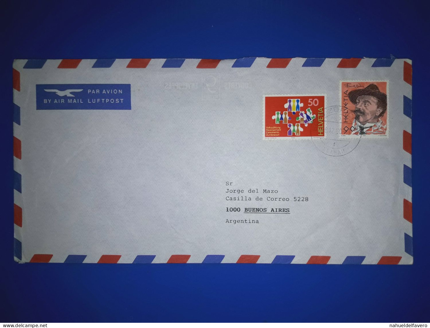 HELVETIA, Enveloppe Aérienne Cirulée En Avion à Destination De Buenos Aires, Argentine. Cachet De La Poste Spécial. Vari - Gebraucht