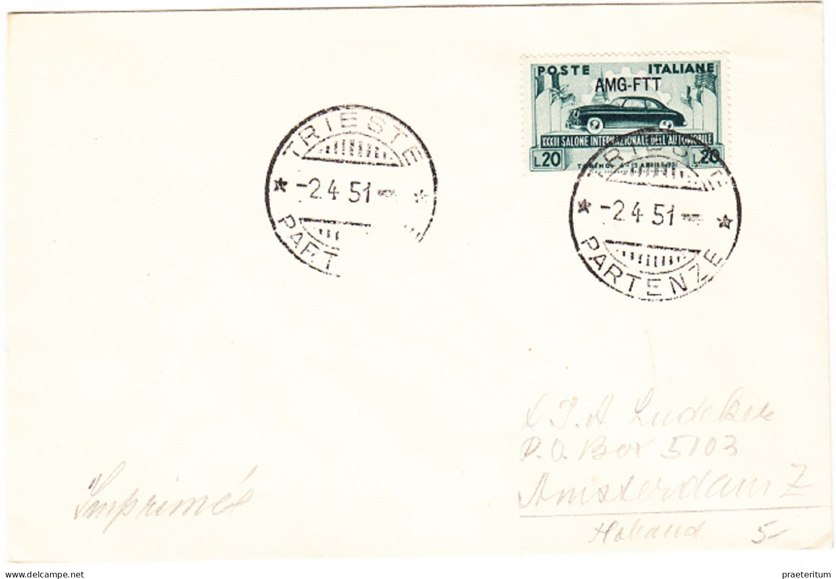 ITALIA Trieste Zone A - Cat, No. 86 FDC - 2.4.1951 - Marcophilia