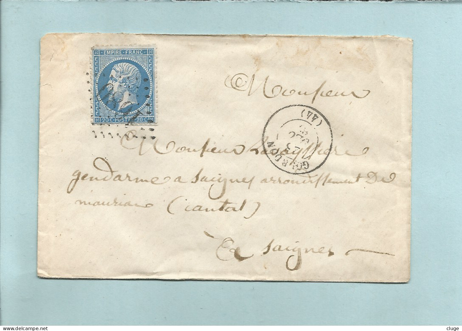GOURDON  ( Lot ) - Gros Chiffre 1680 - Décembre 1867 Sur Napoléon  N° 22 - 1849-1876: Klassieke Periode