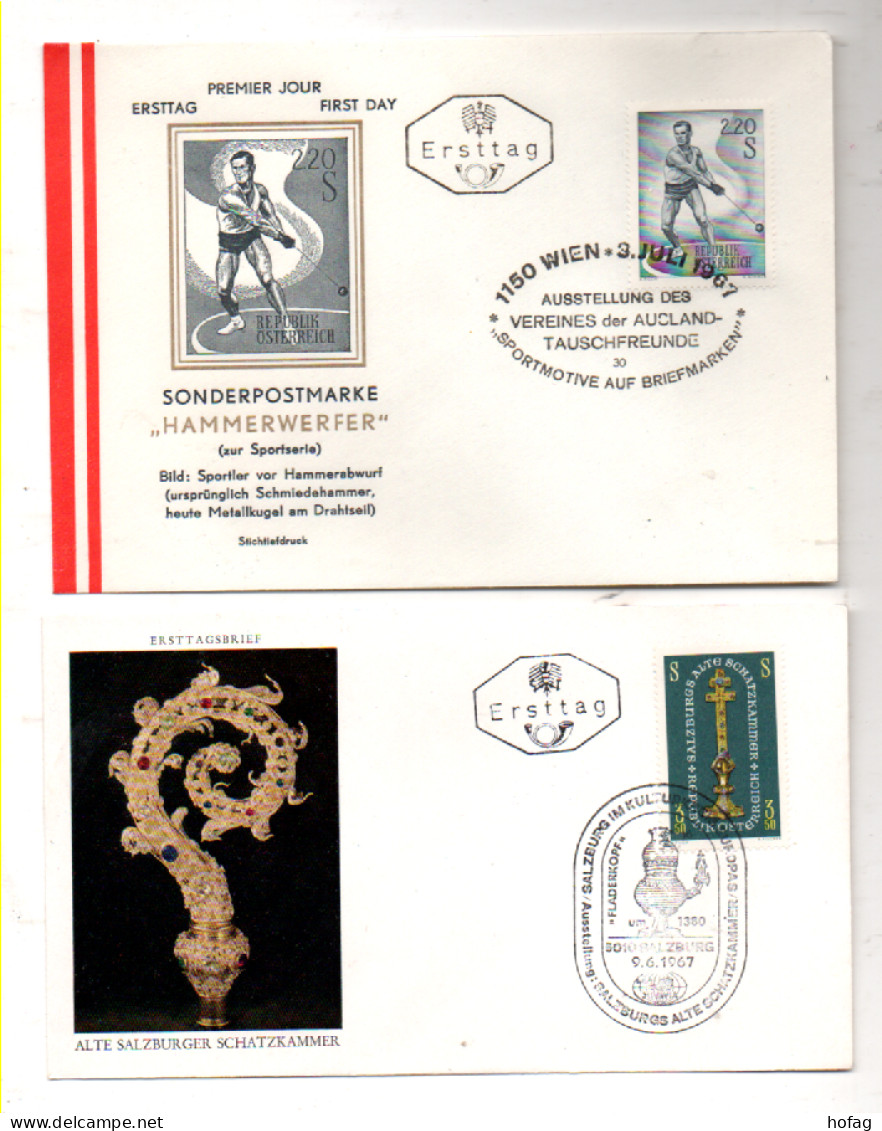 Österreich 1967 MiNr.: 1239; 1242 Ersttag 2 Briefe Austria FDC Scott: 792; 648C YT: 1073; 1076 Sg: 1501 - FDC