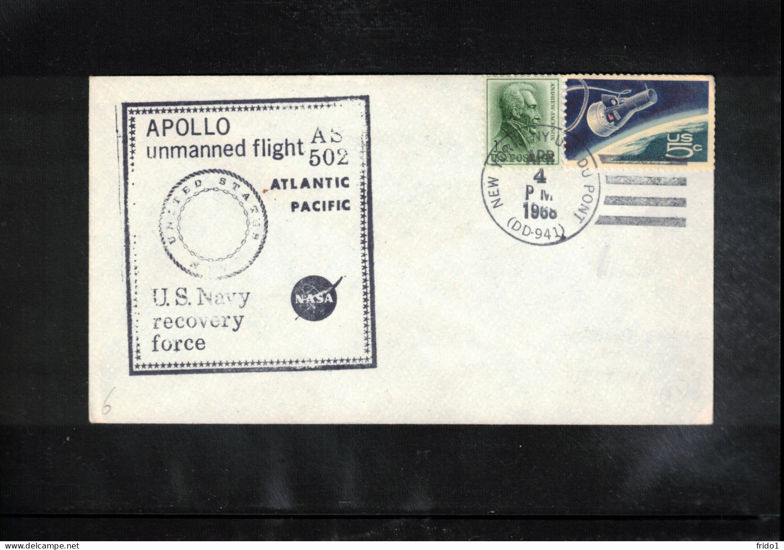 USA 1968 Space / Weltraum Apollo Unmanned Flight AS 502 - US Navy Recovery Force Ship USS New York Interesting Cover - USA