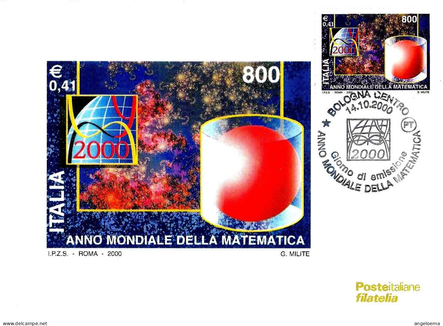 ITALIA ITALY - 2000 BOLOGNA Anno Mondiale Della MATEMATICA Annullo Fdc Su Cartolina PT - 2828 - Informatica