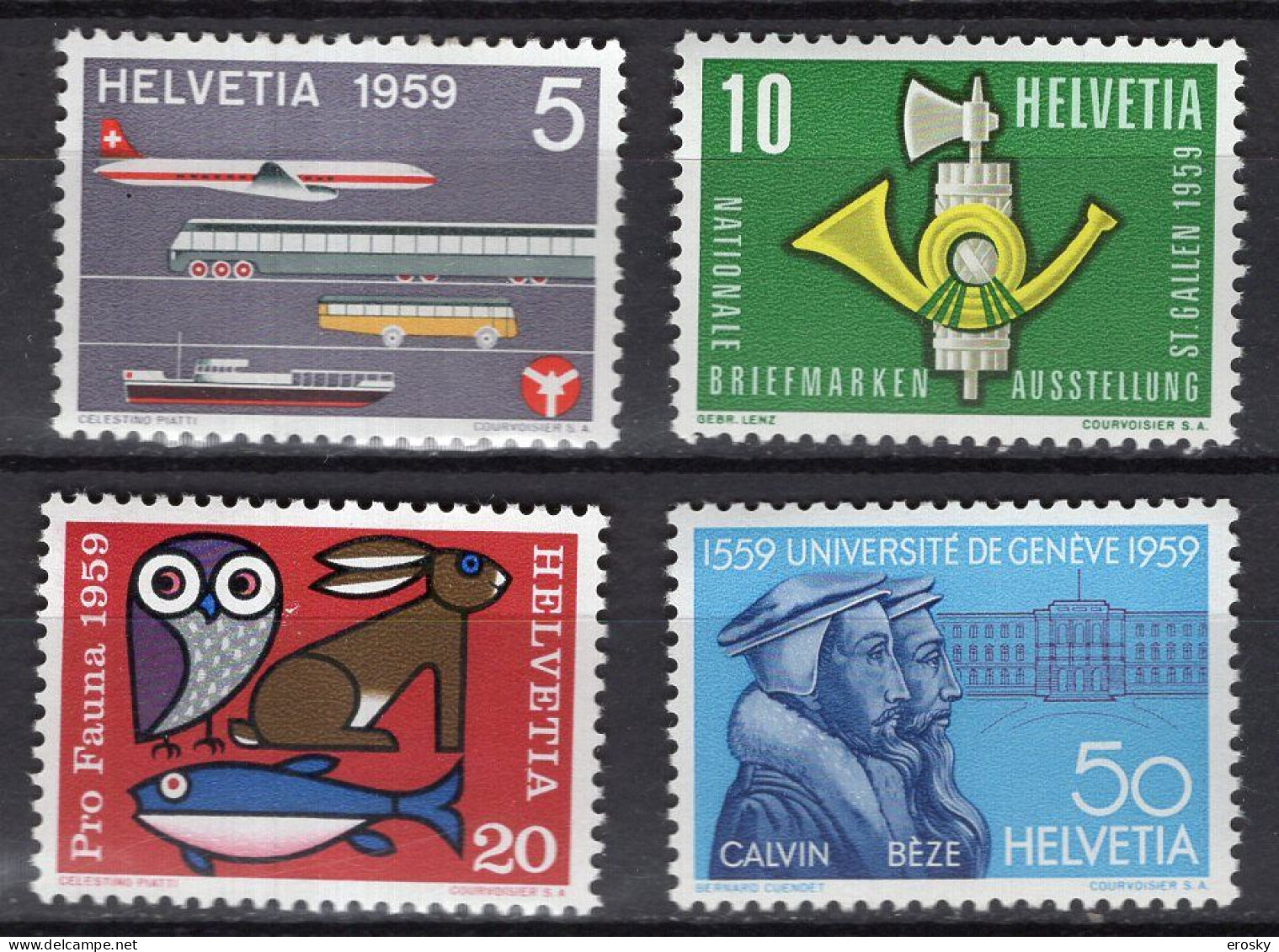 T3457 - SUISSE SWITZERLAND Yv N°621/24 ** - Unused Stamps