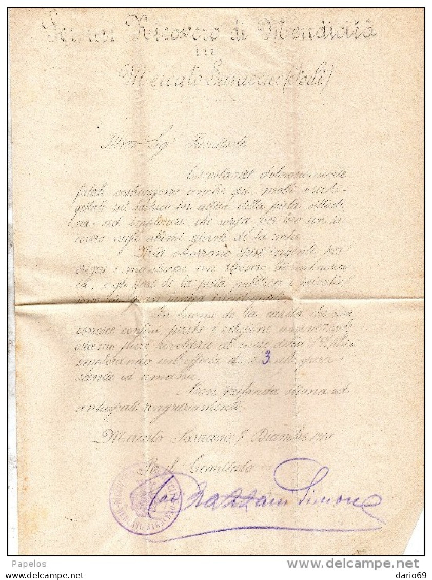 1910 LETTERA CON ANNULLO MERCATO SARACENO VERONA - Marcophilie