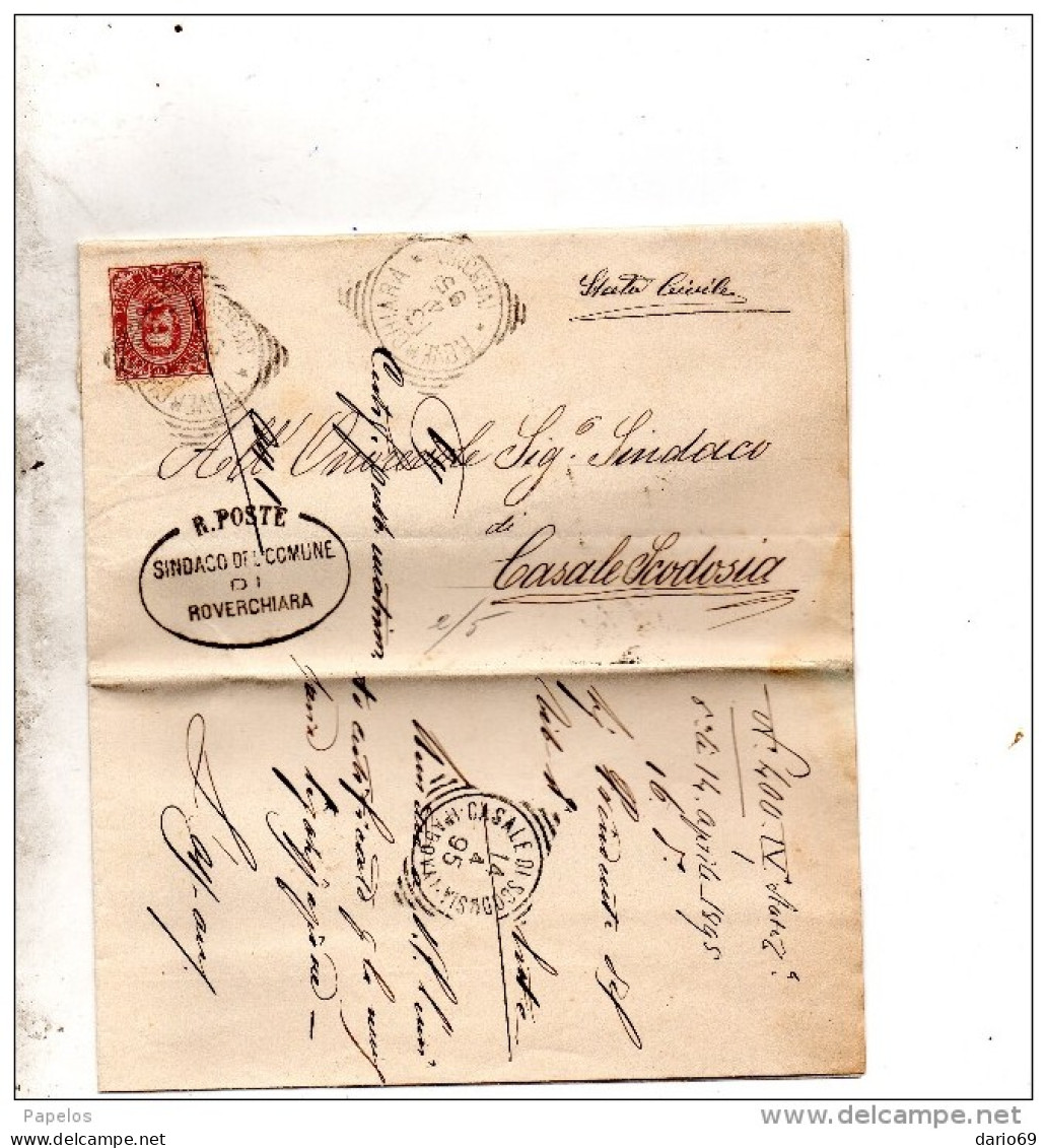 1895  LETTERA CON ANNULLO  ROVERCHIARA VERONA - Poststempel