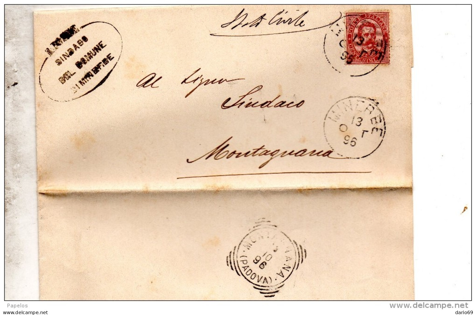 1896  LETTERA CON ANNULLO MINERBE  VERONA - Poststempel