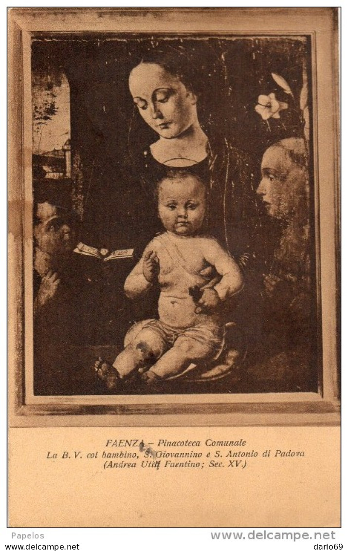 1908 CARTOLINA FAENZA -  S, GIOVANNI E S, ANTONIO DI PADOVA - Musées