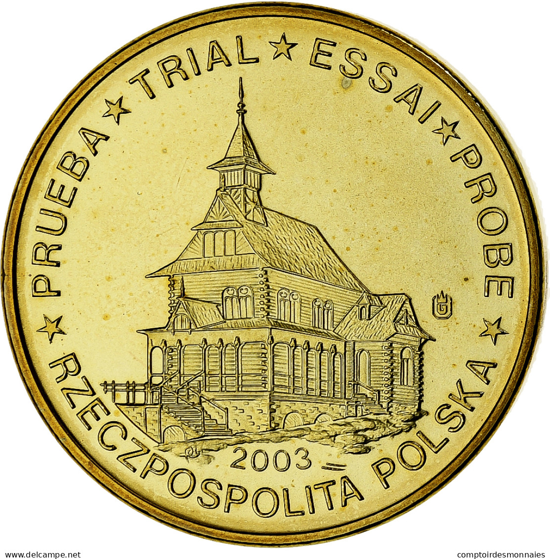 Pologne, 50 Euro Cent, Fantasy Euro Patterns, Essai-Trial, 2003, Or Nordique - Privatentwürfe