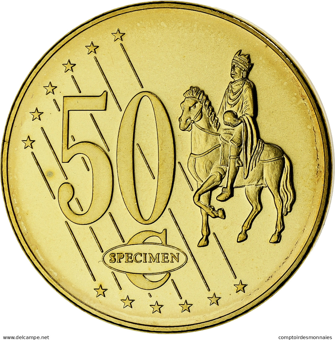 Pologne, 50 Euro Cent, Fantasy Euro Patterns, Essai-Trial, 2003, Or Nordique - Privéproeven