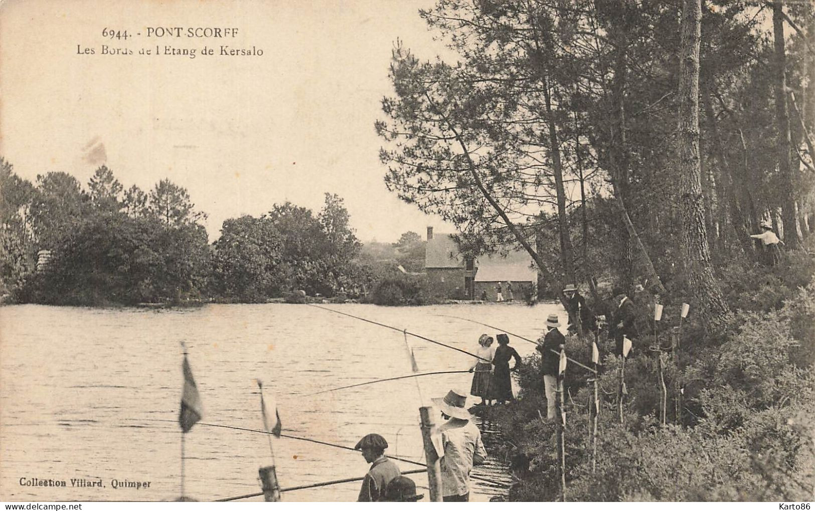 Pont Scorff * Pêche à La Ligne , Les Bords De L'étang De Kersalo * Pêcheurs * Villageois - Pont Scorff