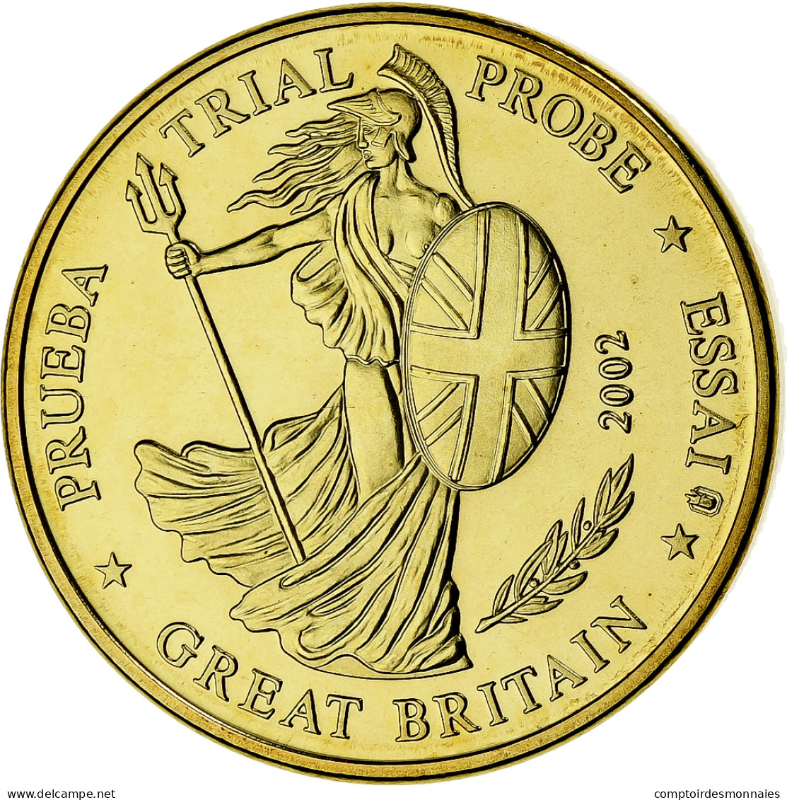 Grande-Bretagne, 50 Euro Cent, Fantasy Euro Patterns, Essai-Trial, 2002, Or - Private Proofs / Unofficial