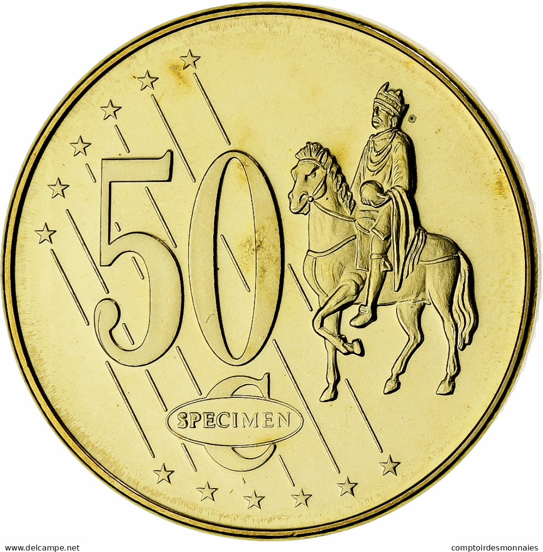 Grande-Bretagne, 50 Euro Cent, Fantasy Euro Patterns, Essai-Trial, 2002, Or - Essais Privés / Non-officiels