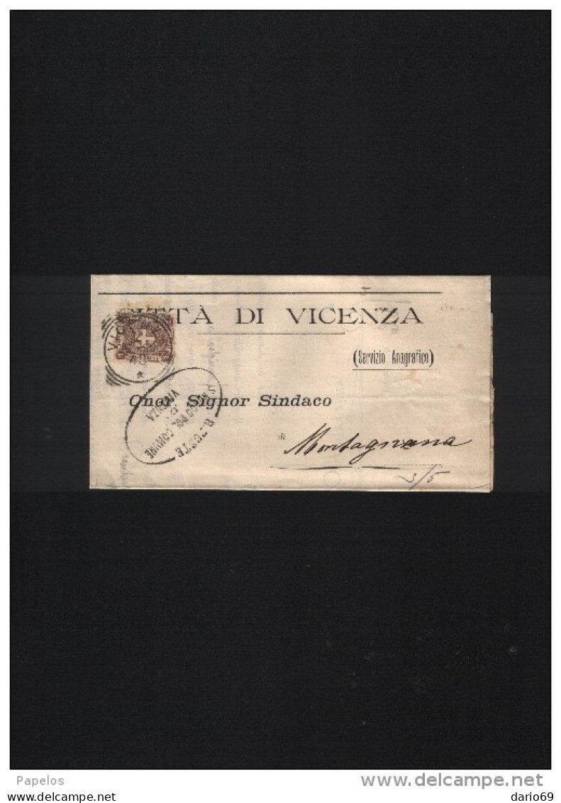 1898  LETTERA CON ANNULLO  VICENZA - Marcophilia