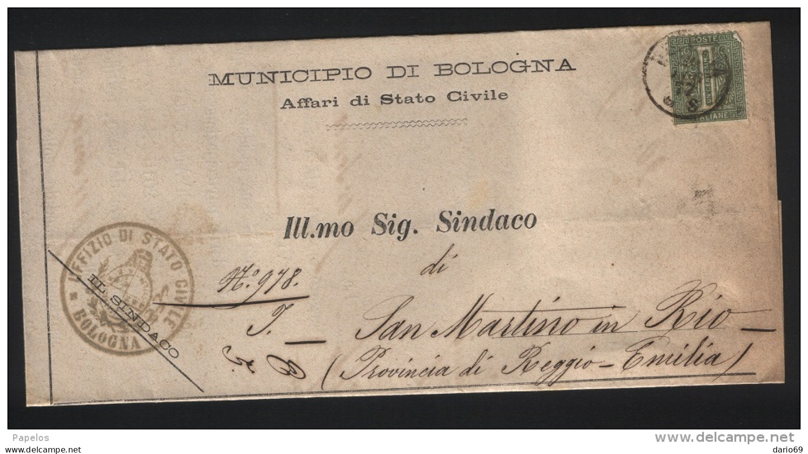 1877  LETTERA CON ANNULLO BOLOGNA - Storia Postale