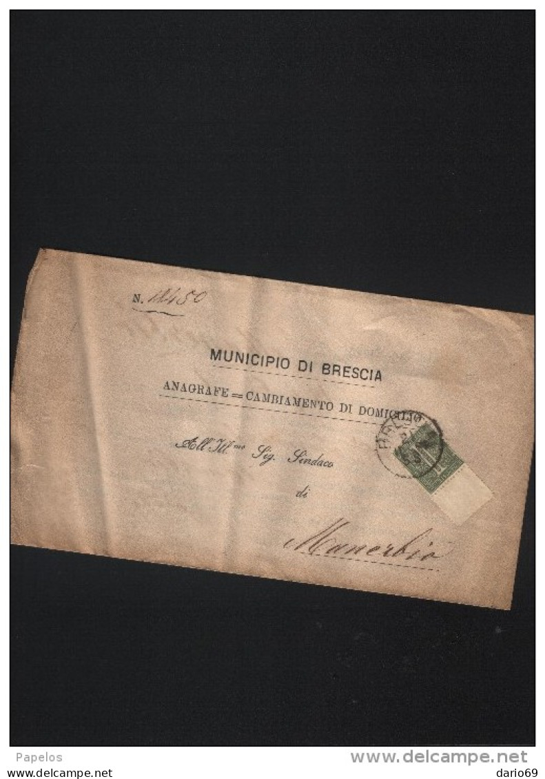 1881  CARTOLINA CON ANNULLO BRESCIA - Marcophilia