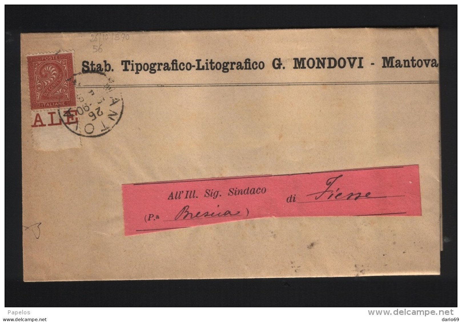1890 LETTERA CON ANNULLO MANTOVA - Poststempel