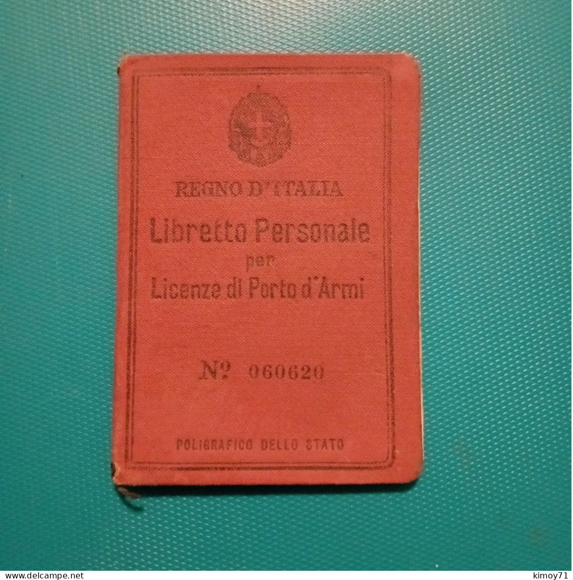 Libretto Personale Per Licenza Di Porto D'Armi - Historische Dokumente
