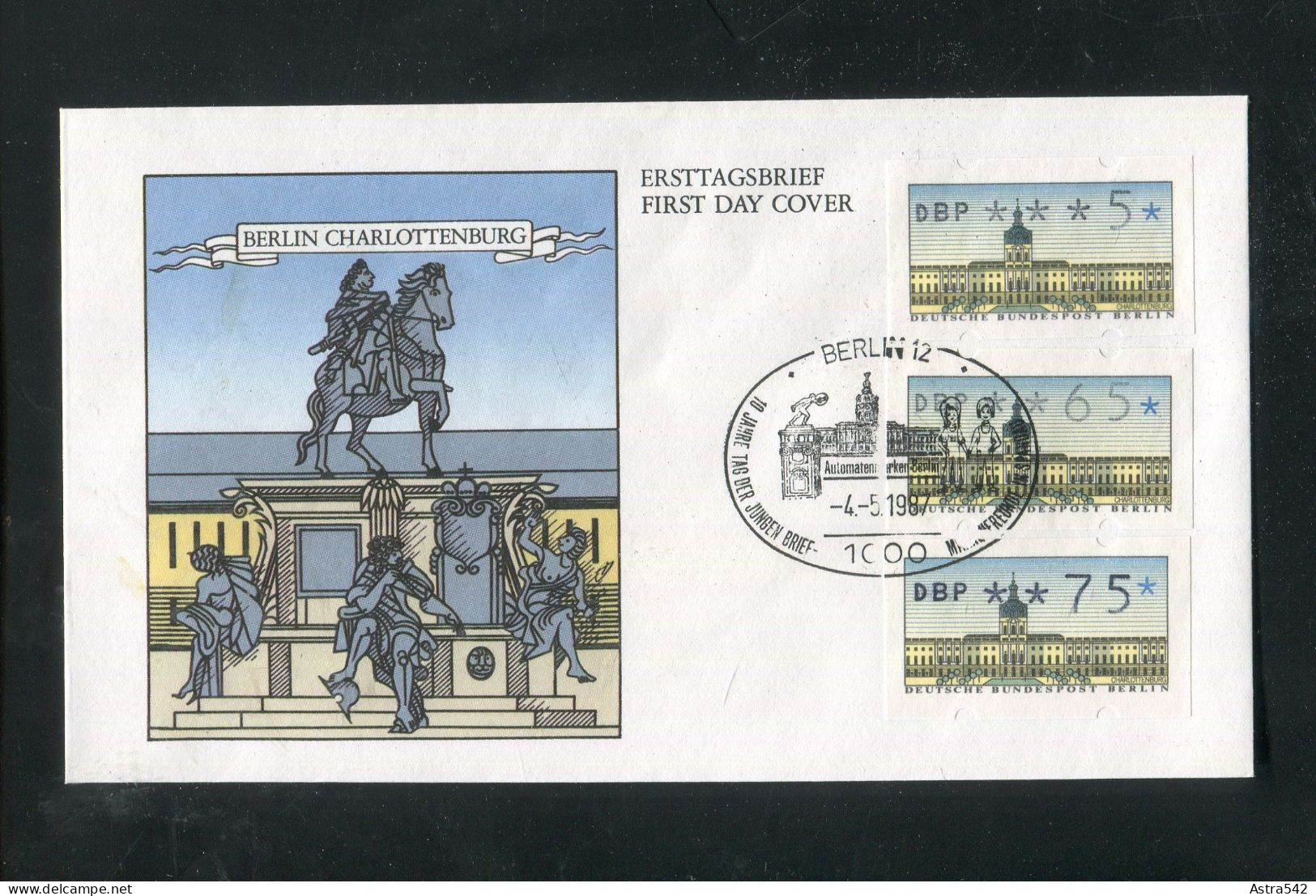 "BERLIN" 1987, Automatenmarke Mi. 1 auf 7 FDC mit 19 Werten (A1221)