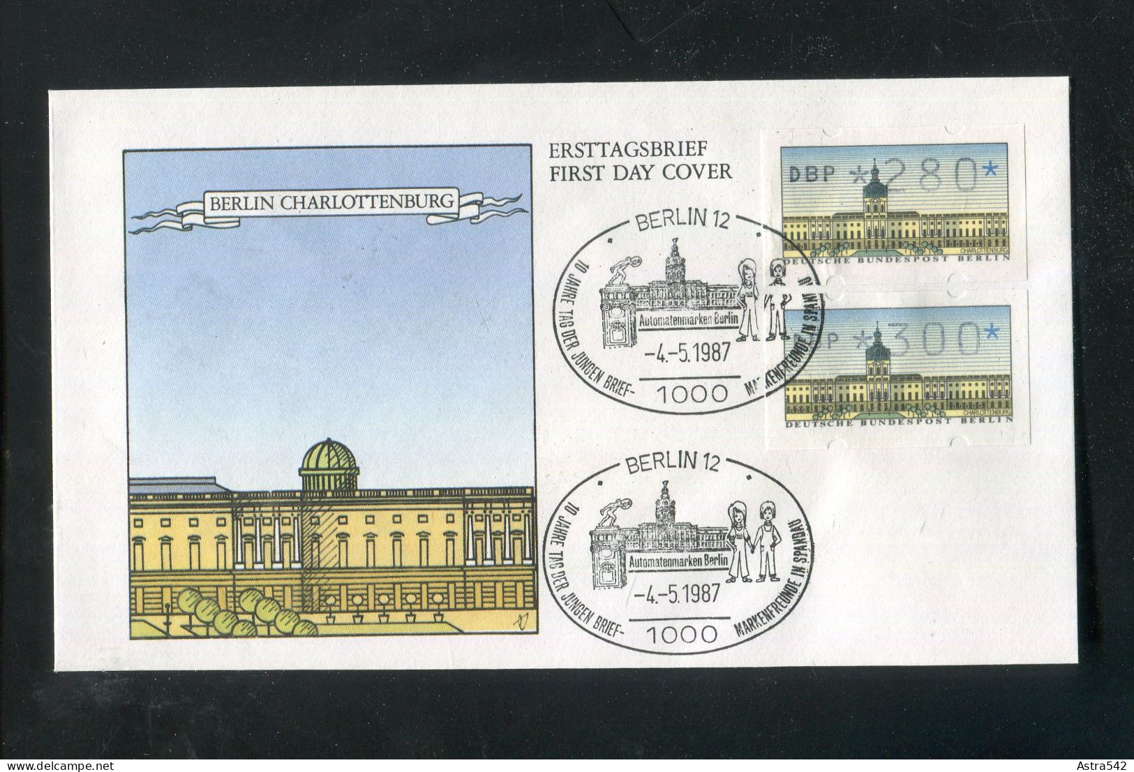 "BERLIN" 1987, Automatenmarke Mi. 1 auf 7 FDC mit 19 Werten (A1221)