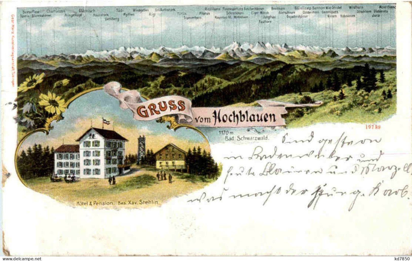 Gruss Vom Hochblauen - Litho - Badenweiler