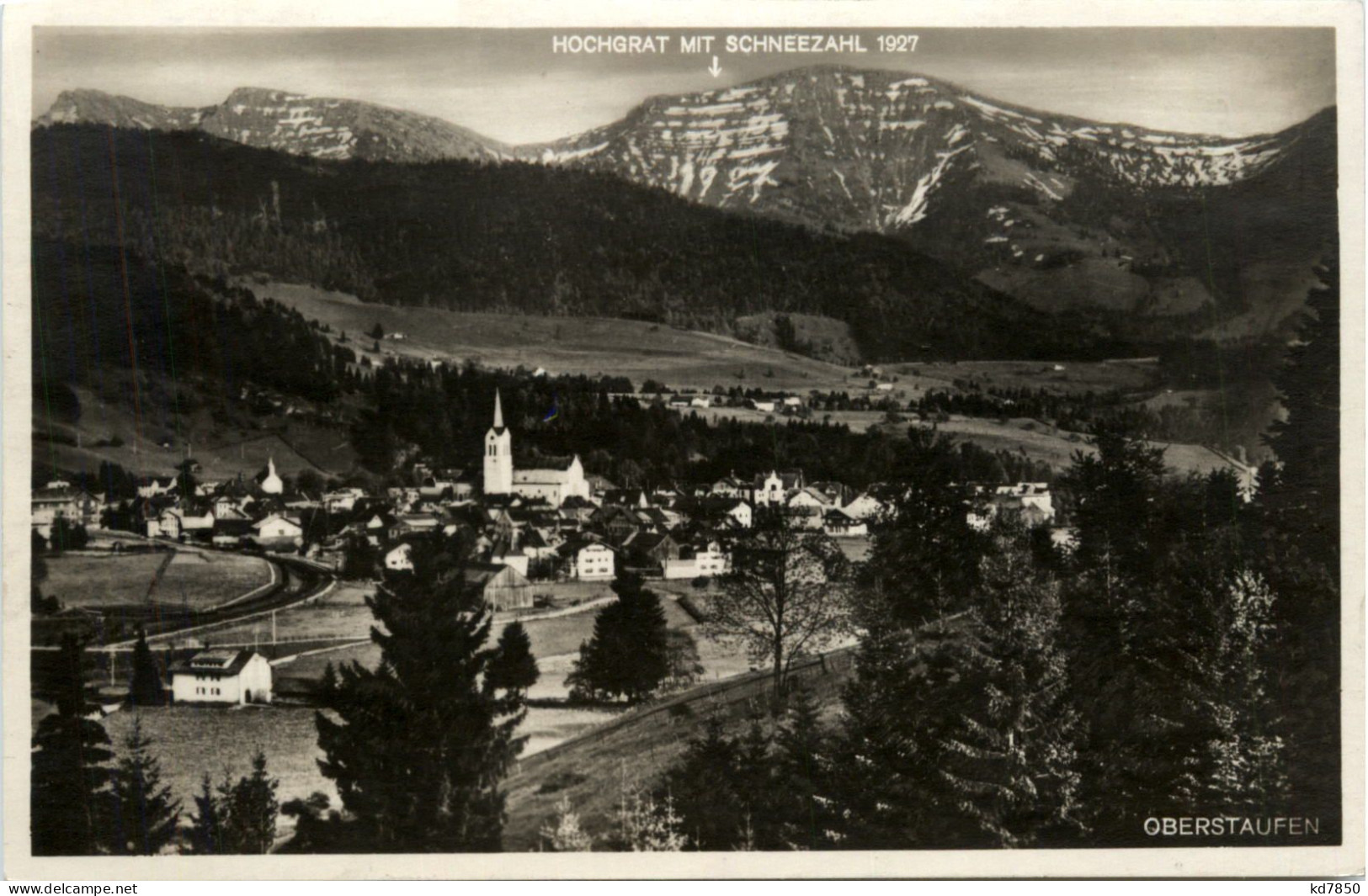 Oberstaufen, Allgäu Mit Hochgrat Mit Schneezahl - Oberstaufen