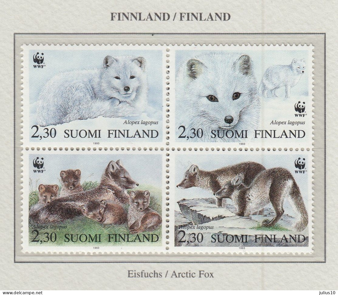 FINLAND 1993 WWF Animals Wolves Mi 1202-1205 MNH(**) Fauna 823 - Nuevos