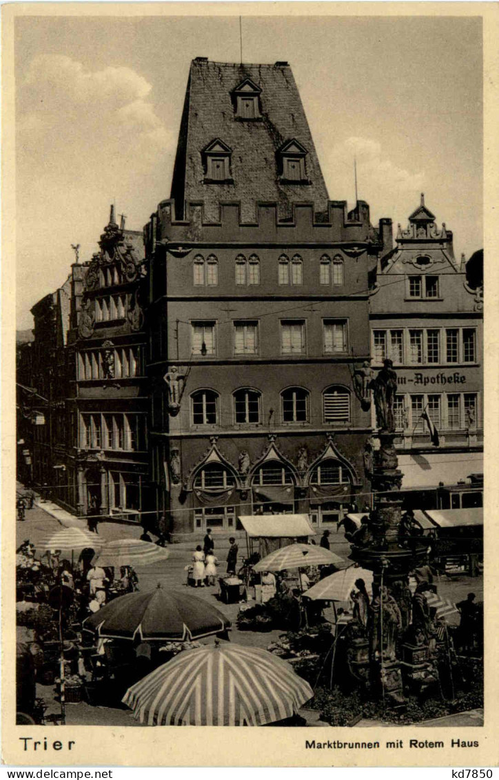 Trier, Marktbrunnen Mit Rotem Haus - Trier