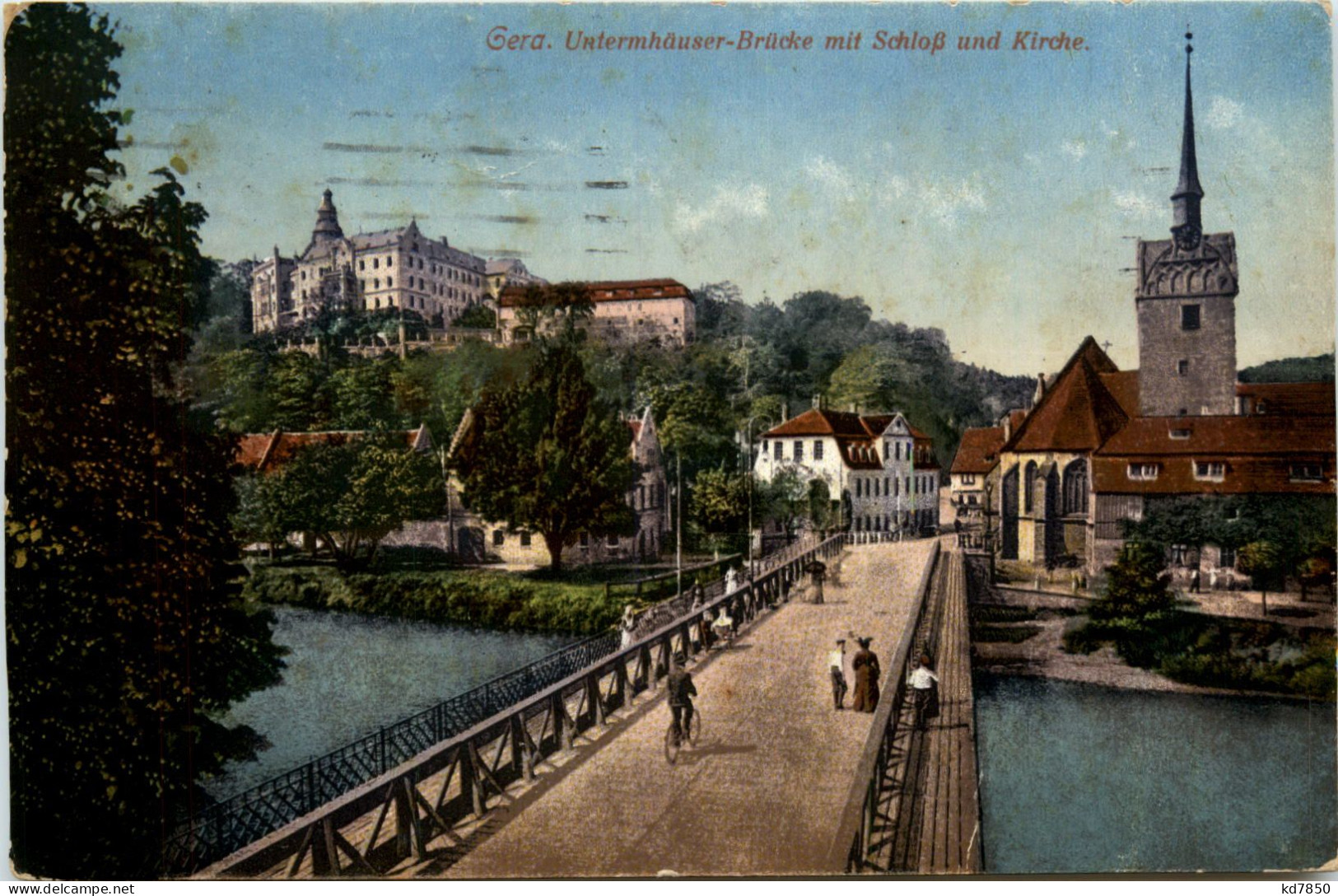 Gera, Untermhäuserbrücke Mit Schloss Und Kirche - Gera