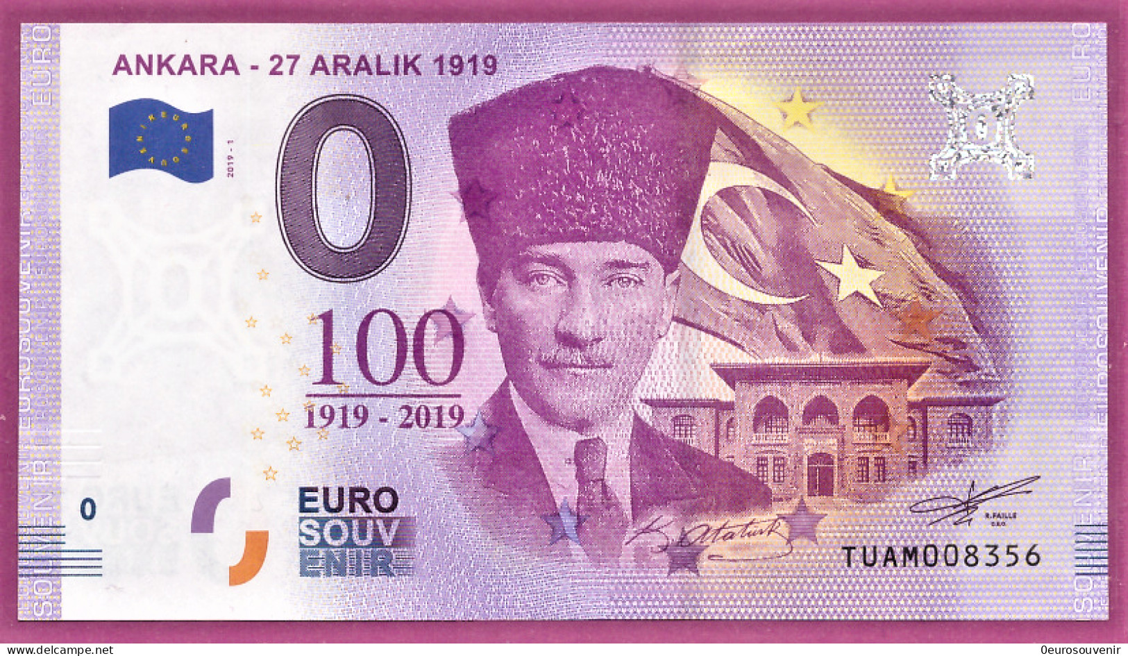0-Euro TUAM 2019-1 ANKARA - 27 ARALIK 1919 - Private Proofs / Unofficial