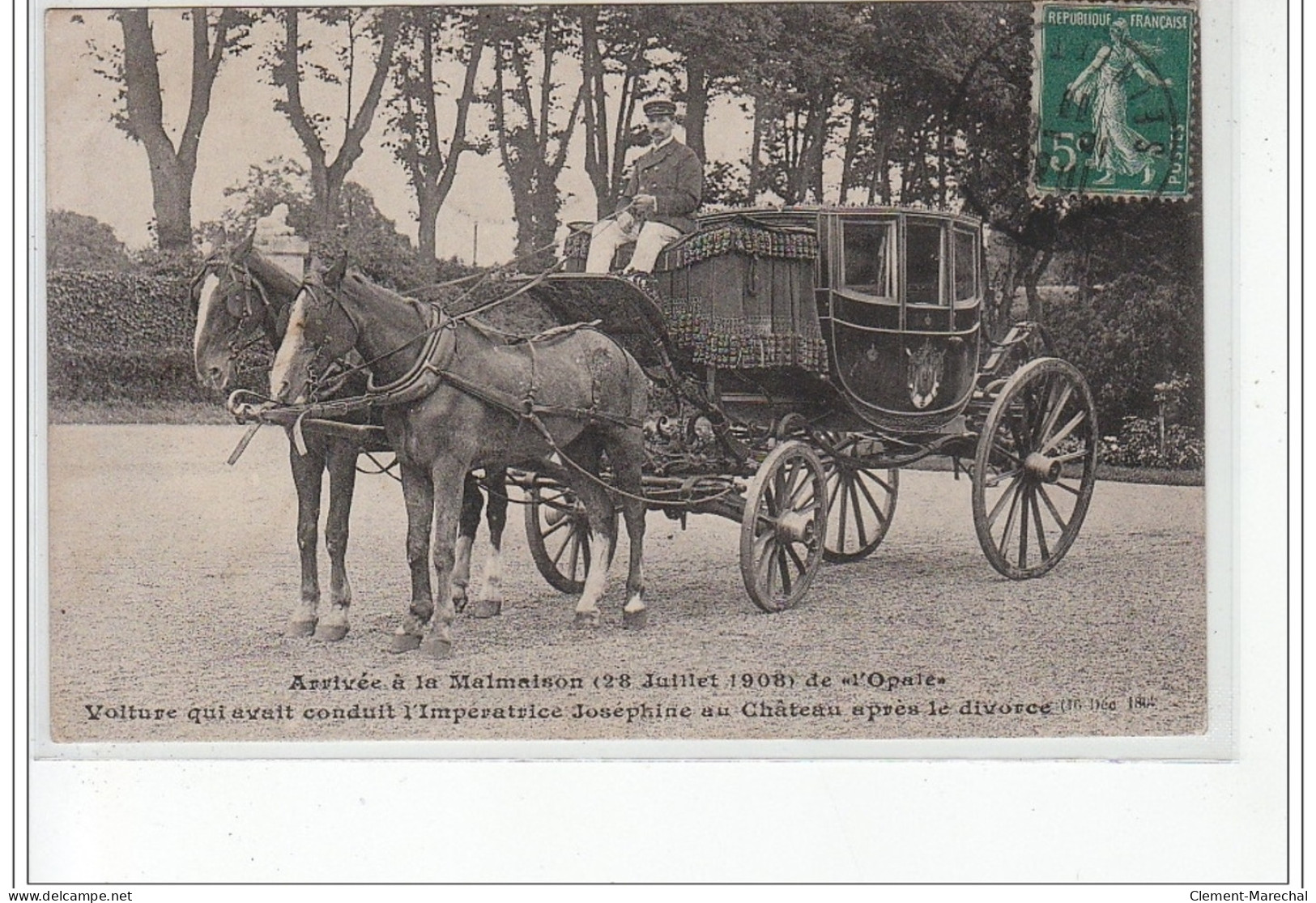 Arrivée à LA MALMAISON (28 Juillet 1908) De """"L'Opale"""", Voiture Qui Conduisit Joséphine Au Château (...)- Très Bon - Chateau De La Malmaison