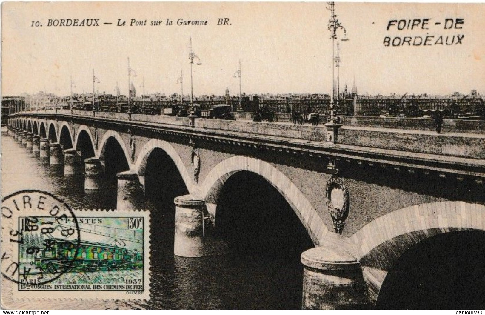 FRANCE - CARTE POSTALE BORDEAUX CACHET FOIRE DE BORDEAUX 1937 - Covers & Documents