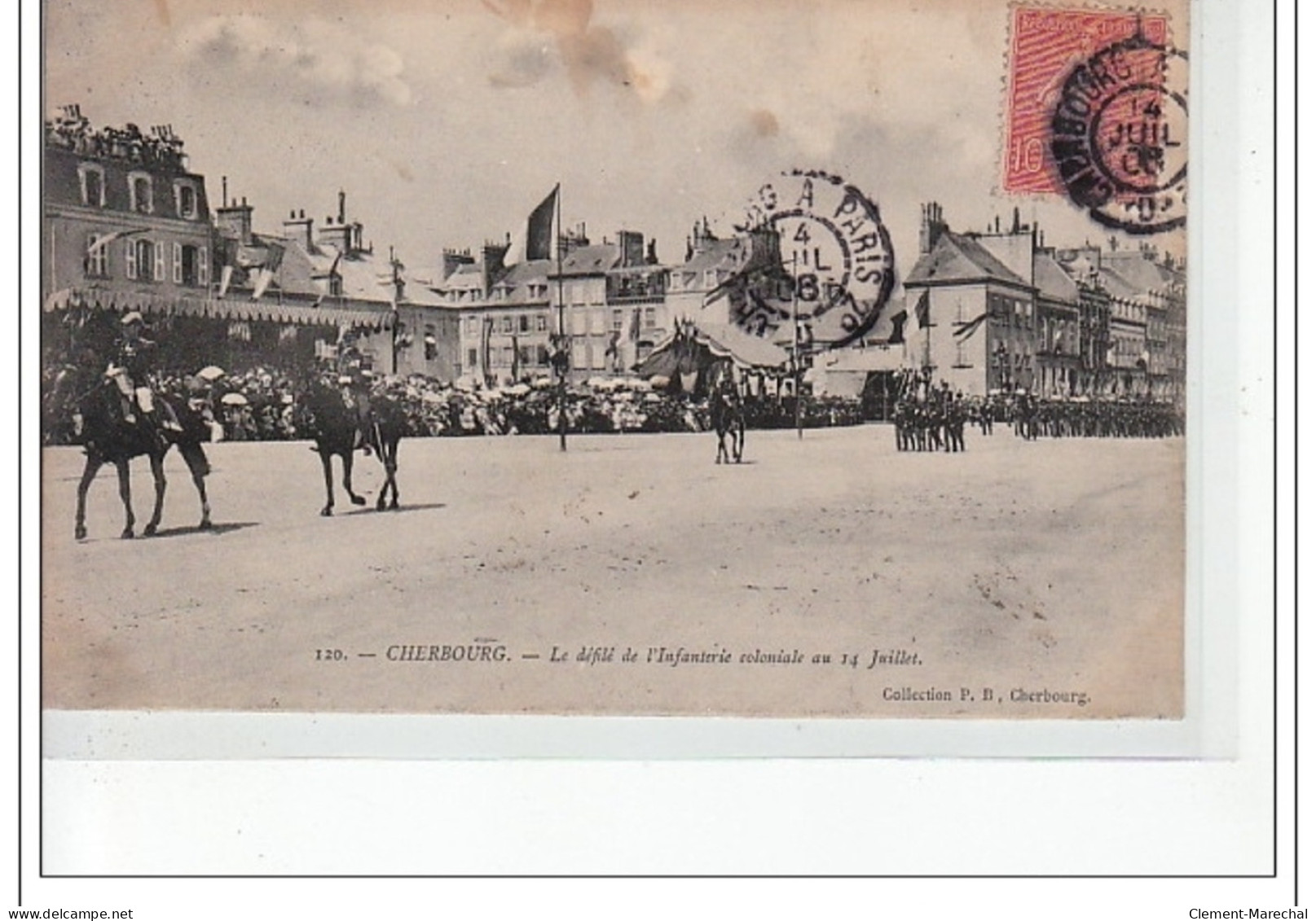 CHERBOURG - Le Défilé De L'Infanterie Coloniale Au 14 Juillet - Très Bon état - Cherbourg