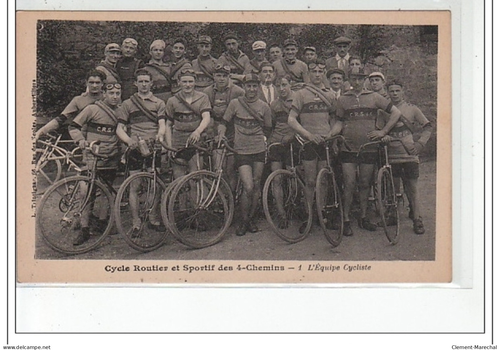 AUBERVILLIERS - CYCLISME - Cycle Routier Et Sportif Des 4-Chemins - L'équipe Cycliste -  Très Bon état - Aubervilliers