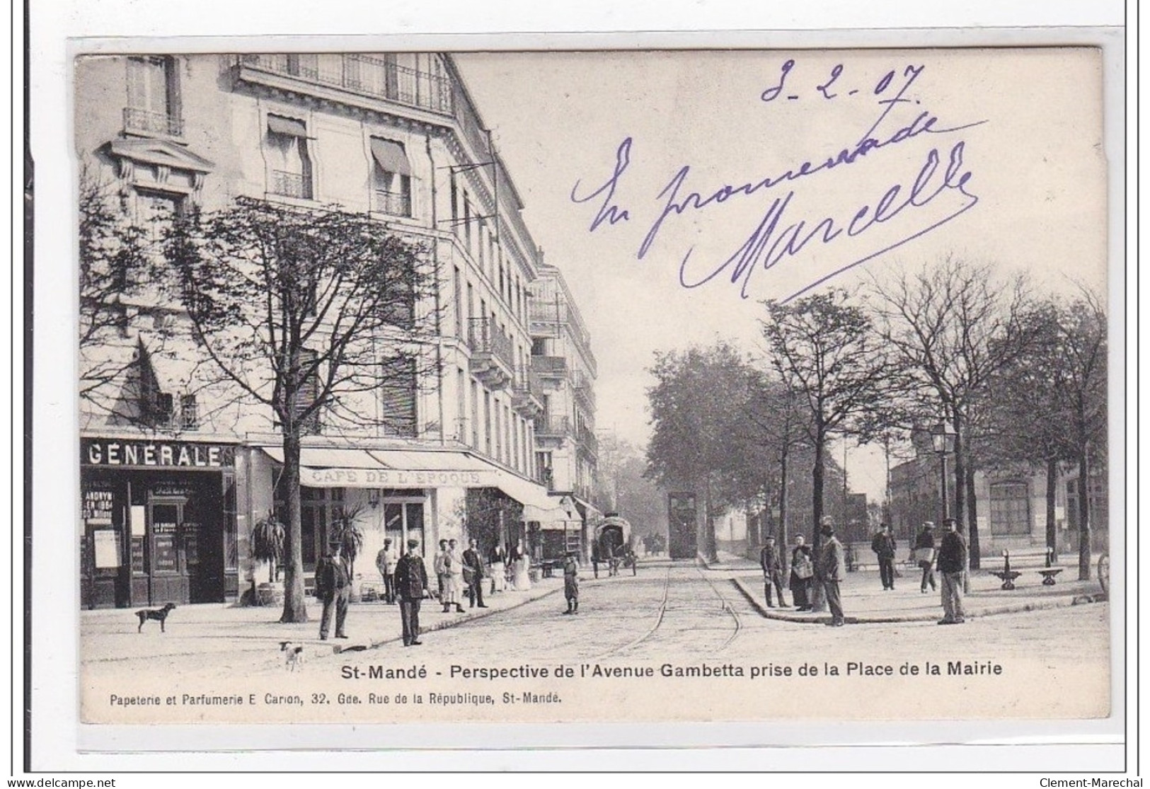 St-MANDE : Perspective De L'avenue Gambetta Prise De La Place De La Mairie - Très Bon état - Saint Mande