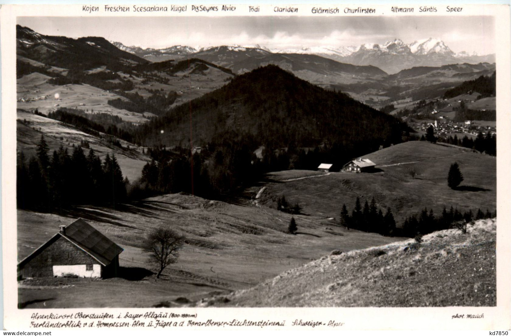 Oberstaufen, Allgäu, Vierländerblick V.d. Hompessen-Alm - Oberstaufen