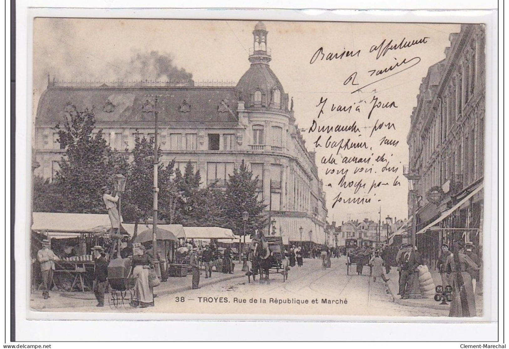 TROYES : Rue De La Republique Et Marché - Tres Bon Etat - Troyes