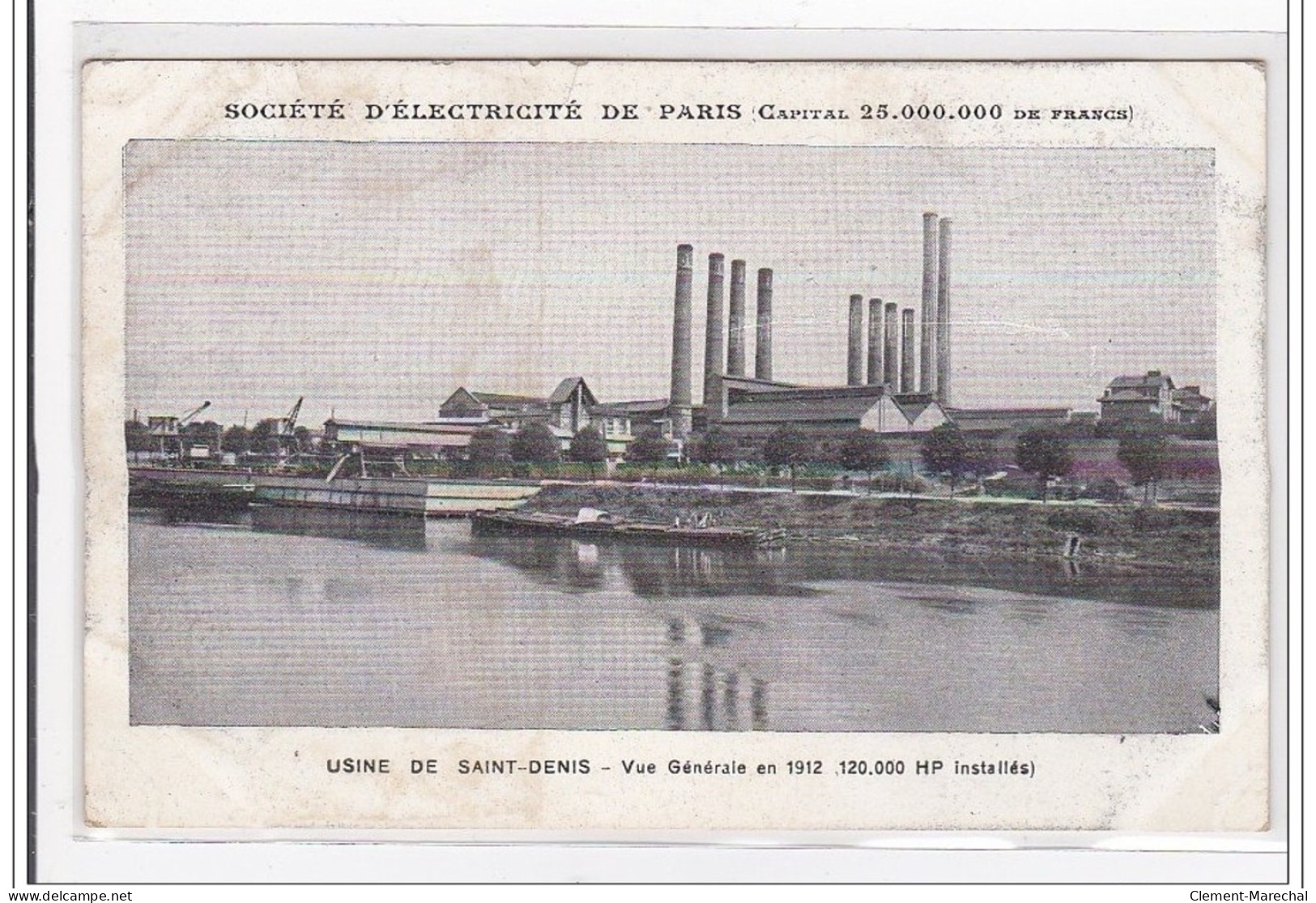 SAINT-DENIS : Société D'électricité De Paris, Usine De Saint-denis, Vue Generale En 1912, 120 000hp - Tres Bon Etat - Saint Denis
