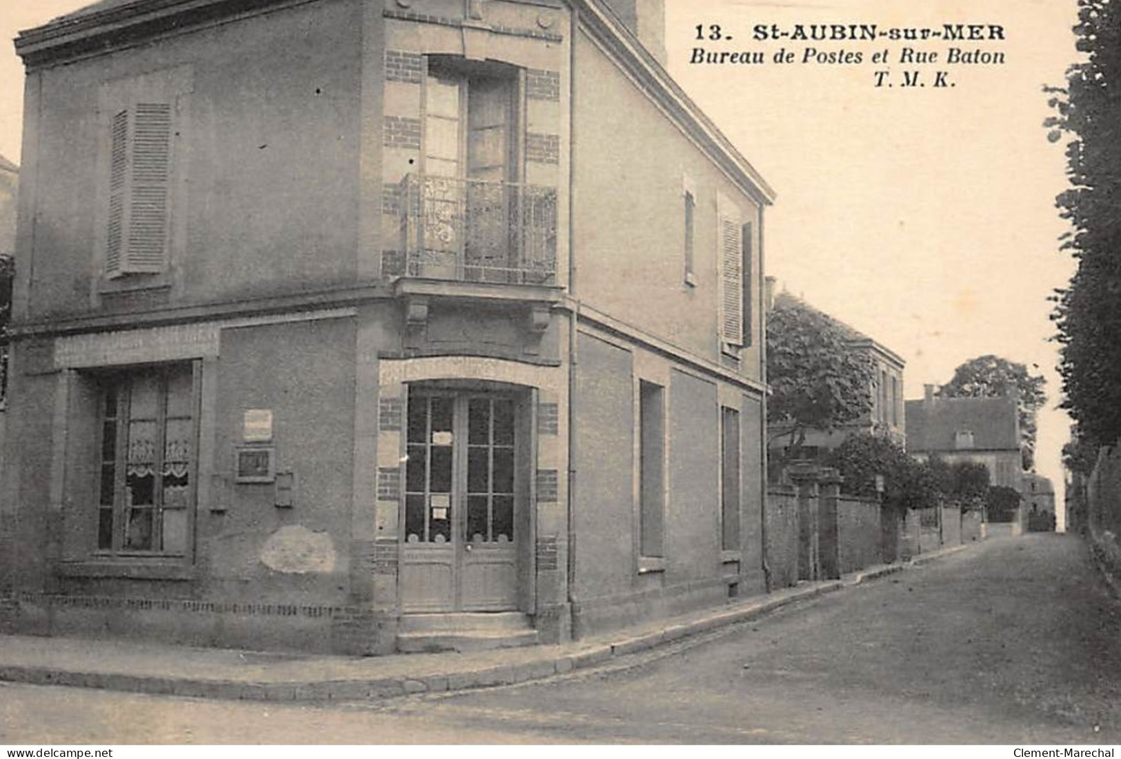 SAINT-AUBIN-sur-MER : Bureau De Postes Et Rue Baton - Tres Bon Etat - Saint Aubin