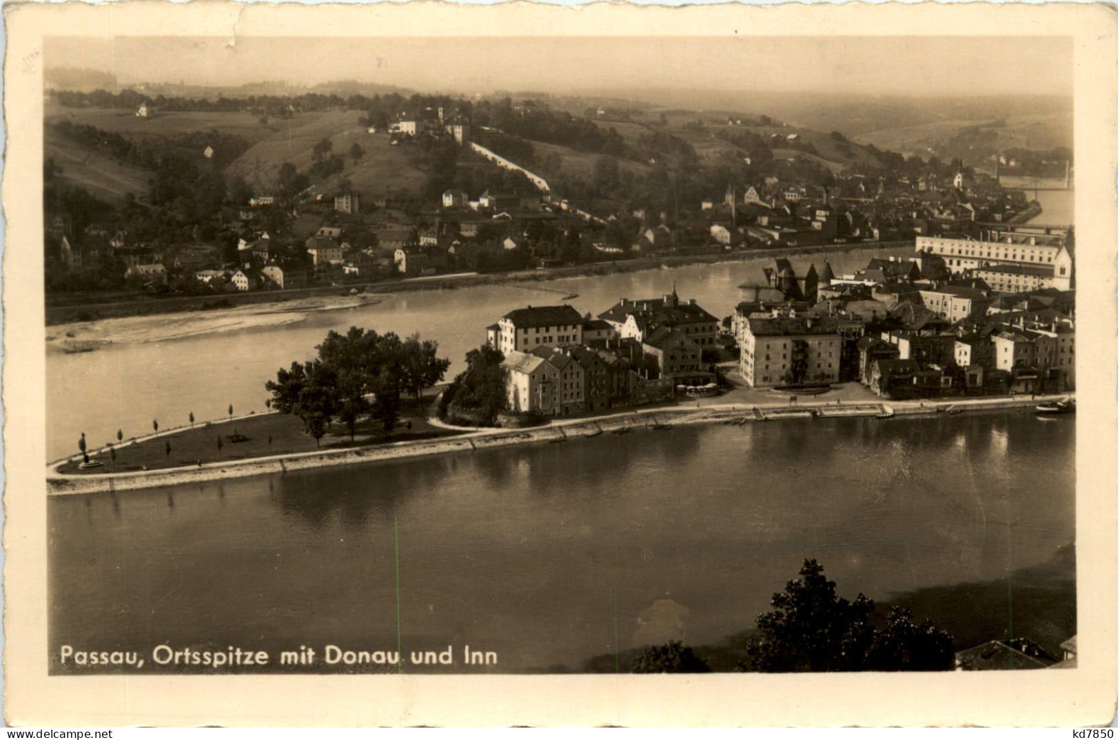 Passau, Ortsspitze Mit Donau Und Inn - Passau