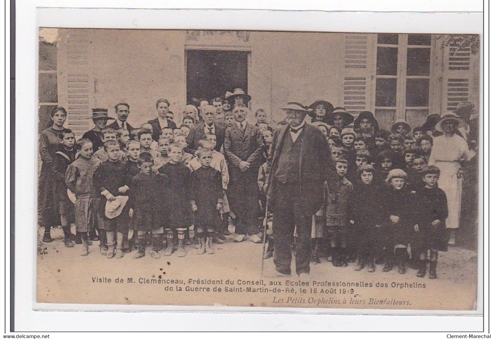 SAINT-MARTIN-DE-RE : Visite De M. Clemenceau Du Conseil, Aux Ecoles Professionnelles Des Orphelins De Guerre - Etat - Saint-Martin-de-Ré