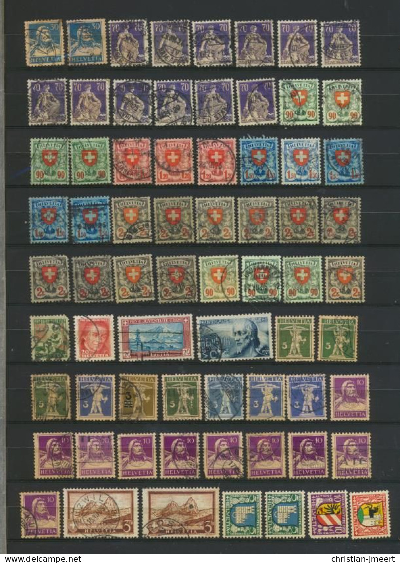 Suisse Bel Ensemble De Timbres Oblitérés Pour Recherches  487 Timbres  Bon état - Collections