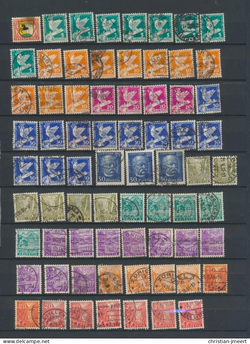suisse bel ensemble de timbres oblitérés pour recherches  487 timbres  bon état
