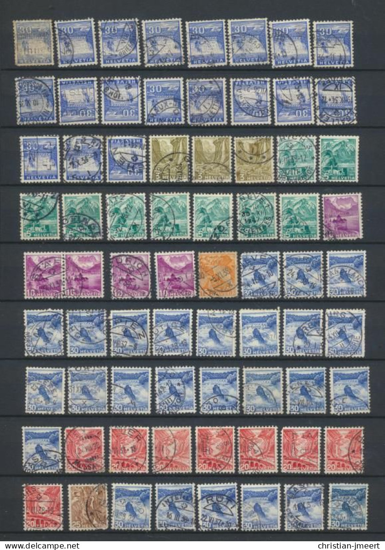 suisse bel ensemble de timbres oblitérés pour recherches  487 timbres  bon état