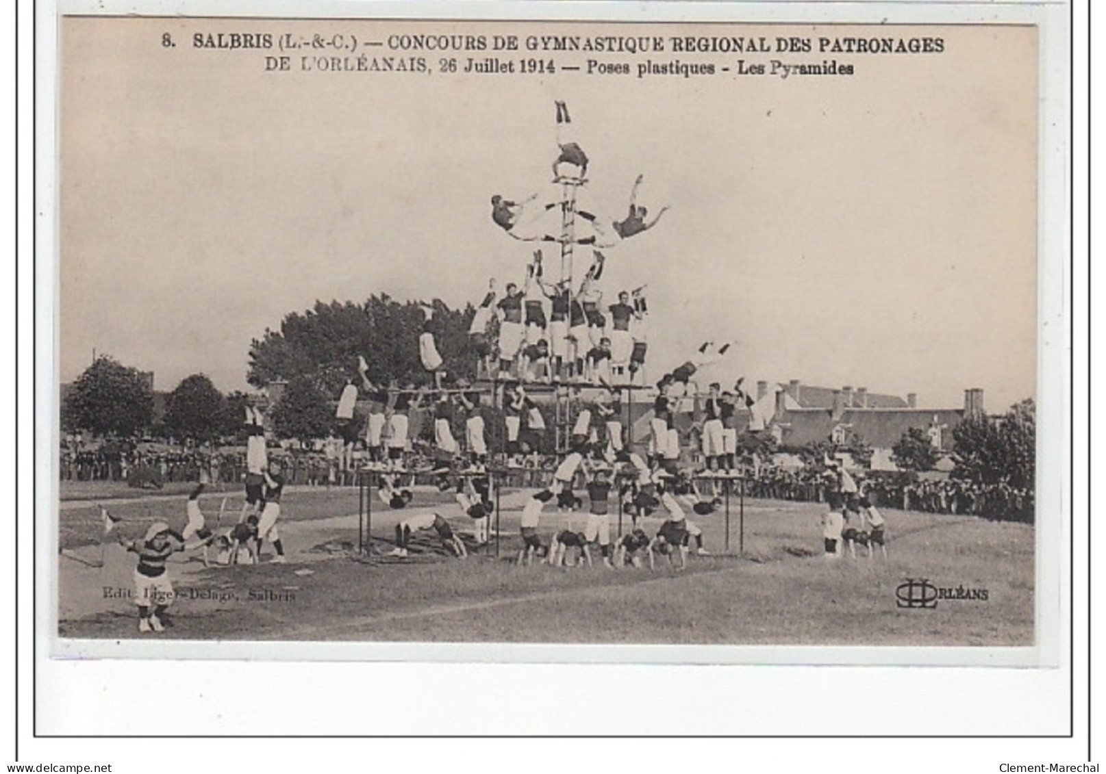 SALBRIS -Concours De Gymnastique Régional Des Patronages De L'Orléanais 1914- Poses Plastiques Pyramides - Très Bo - Salbris