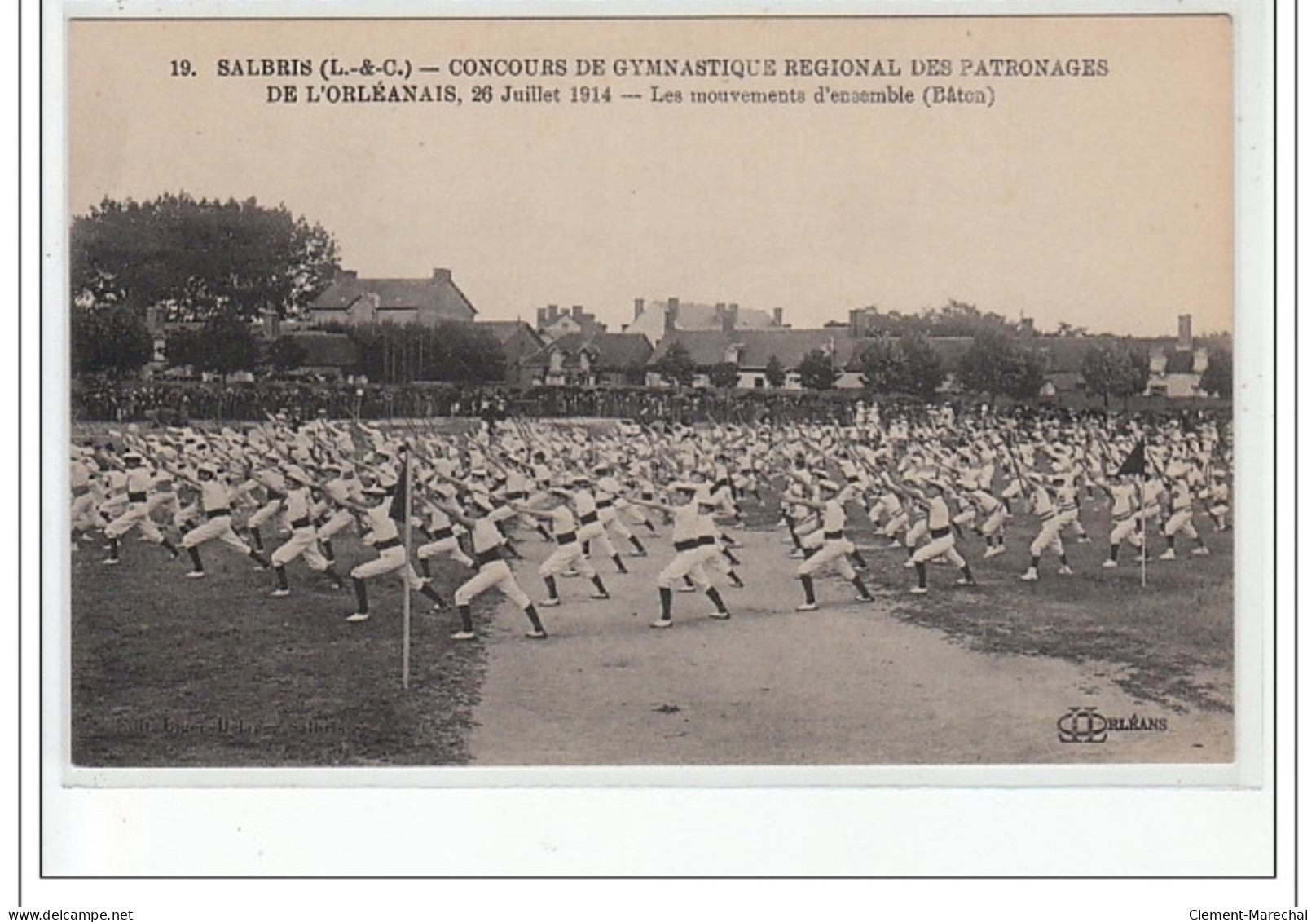 SALBRIS -Concours De Gymnastique Régional Des Patronages De L'Orléanais 1914- Mouvement D'ensemble - Très Bon état - Salbris