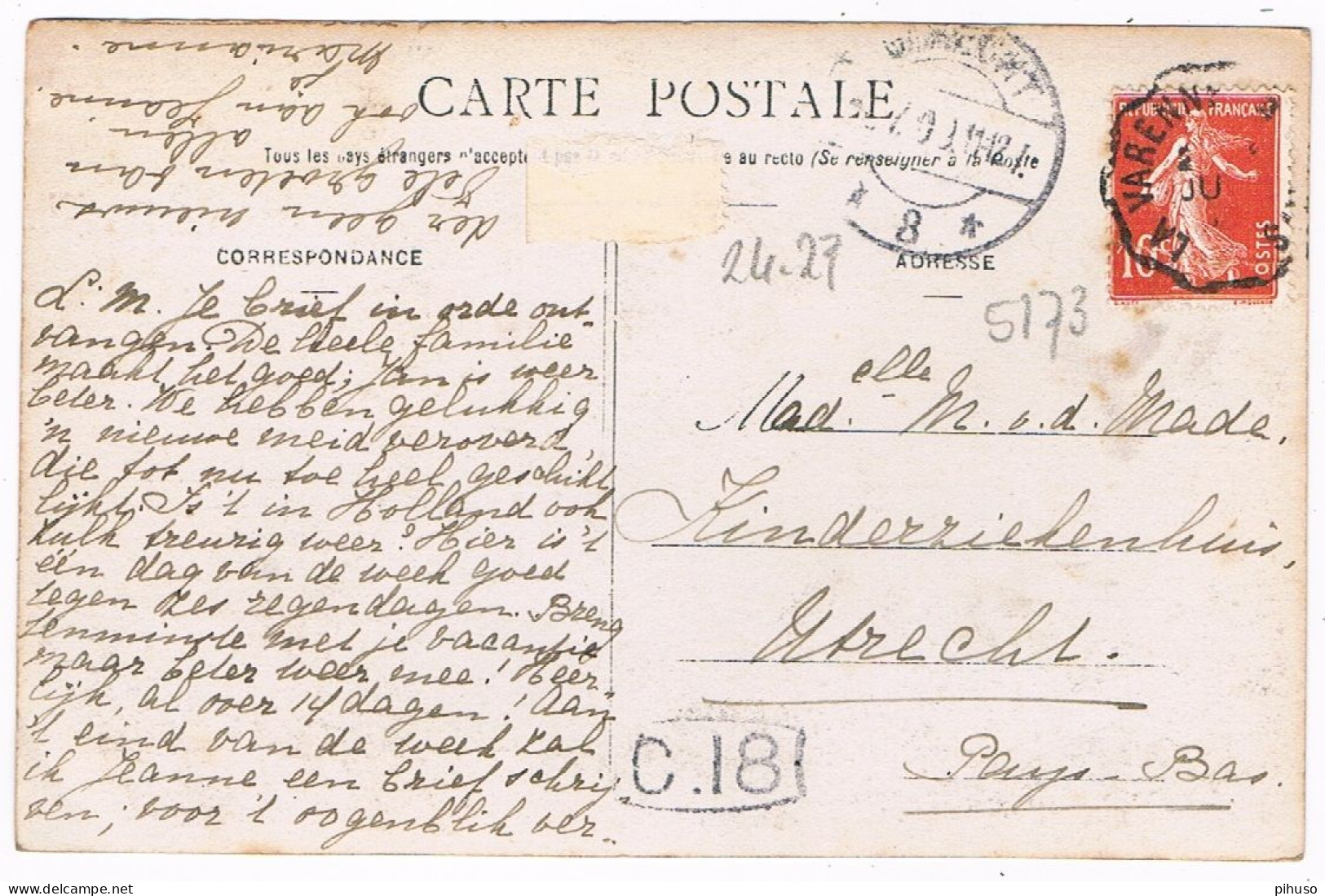 FR-5173  LA VERENNE -SUR- .... ( RPPC ) - Other & Unclassified