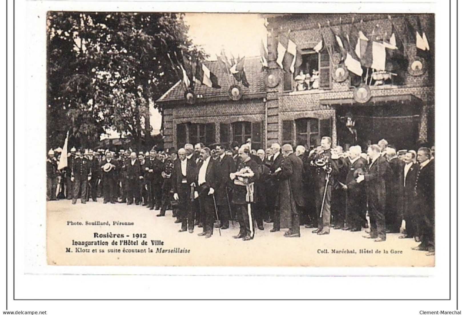 ROSIERES : 1912 Inauguration De L'hotel De Ville - Tres Bon état - Rosieres En Santerre