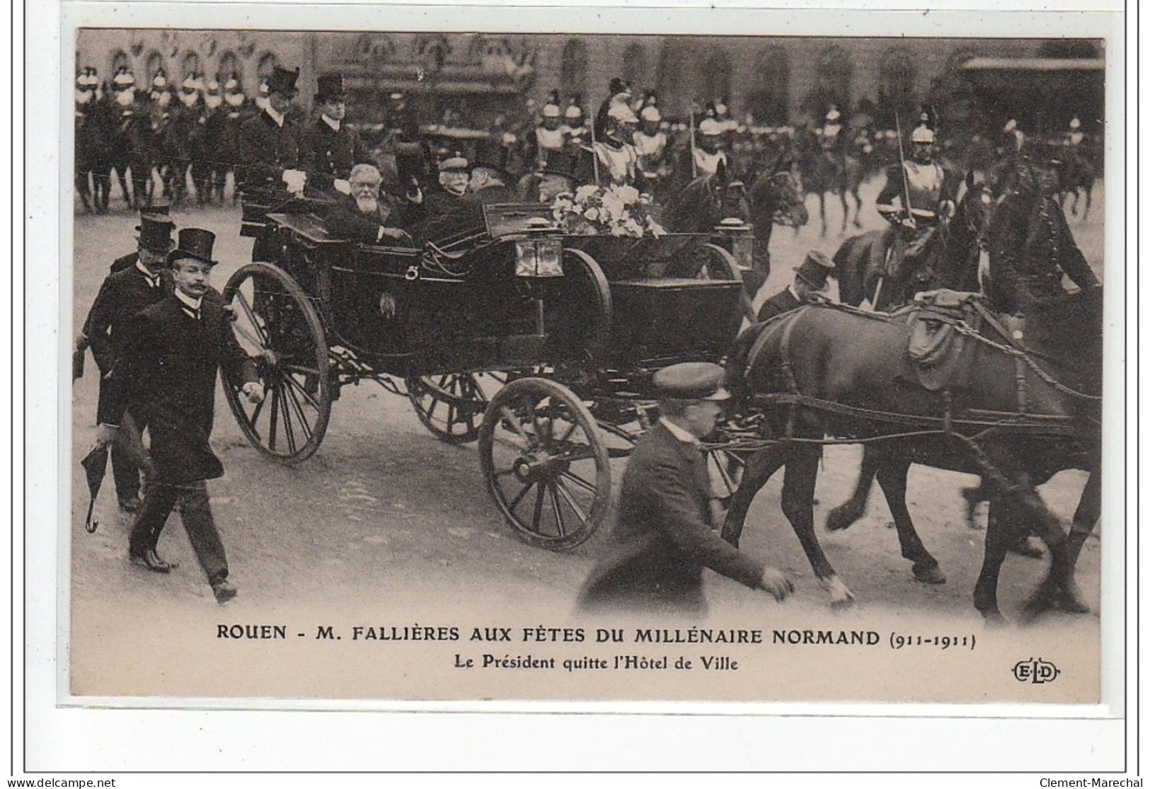 ROUEN - M. Fallières Aux Fêtes Du Millénaire Normand 1911 - Le Président Quitte L'Hôtel De Ville - Très Bon état - Rouen