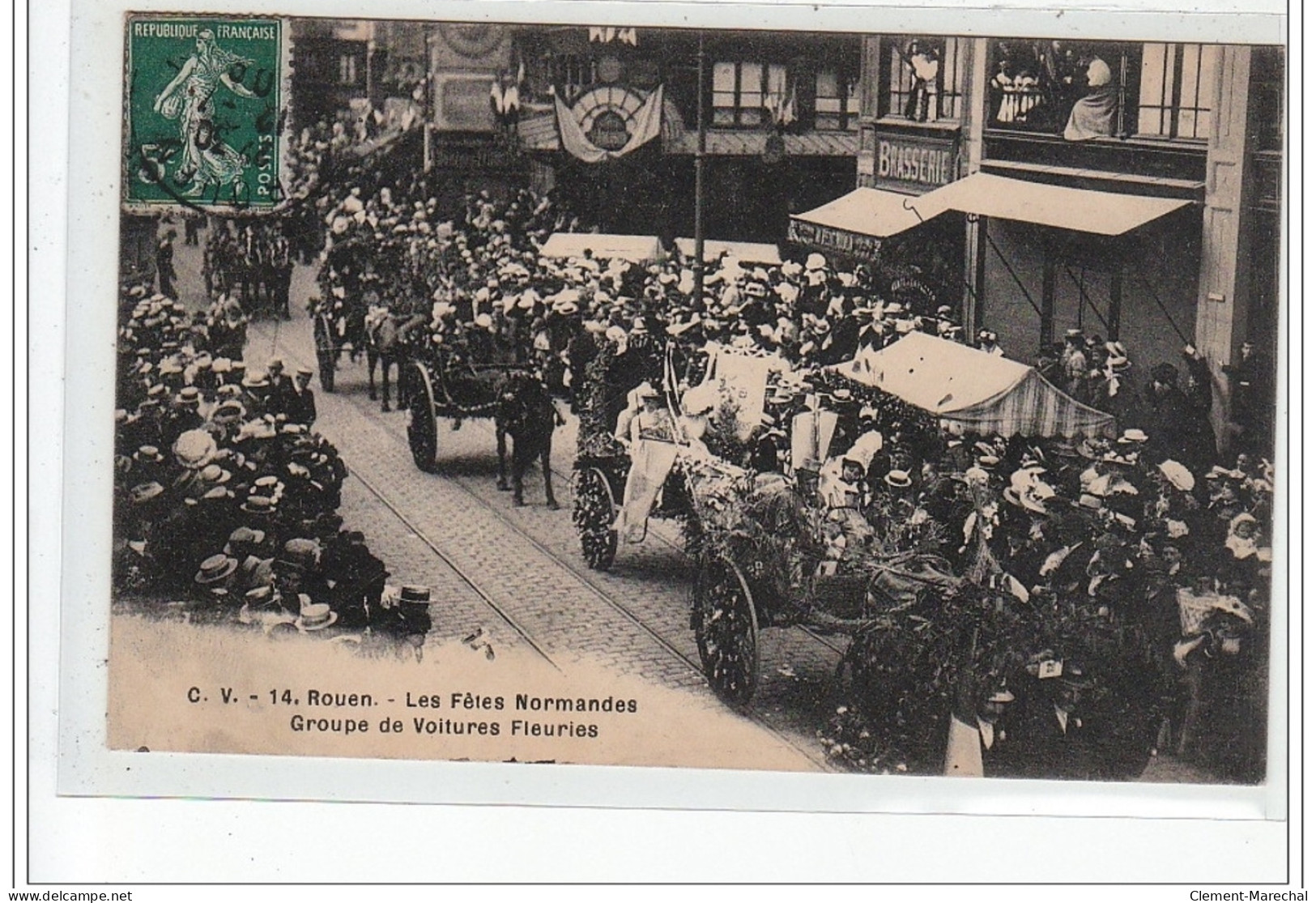 ROUEN - Fêtes Normandes 1909 - Groupe De Voitures Fleuries - Très Bon état - Rouen