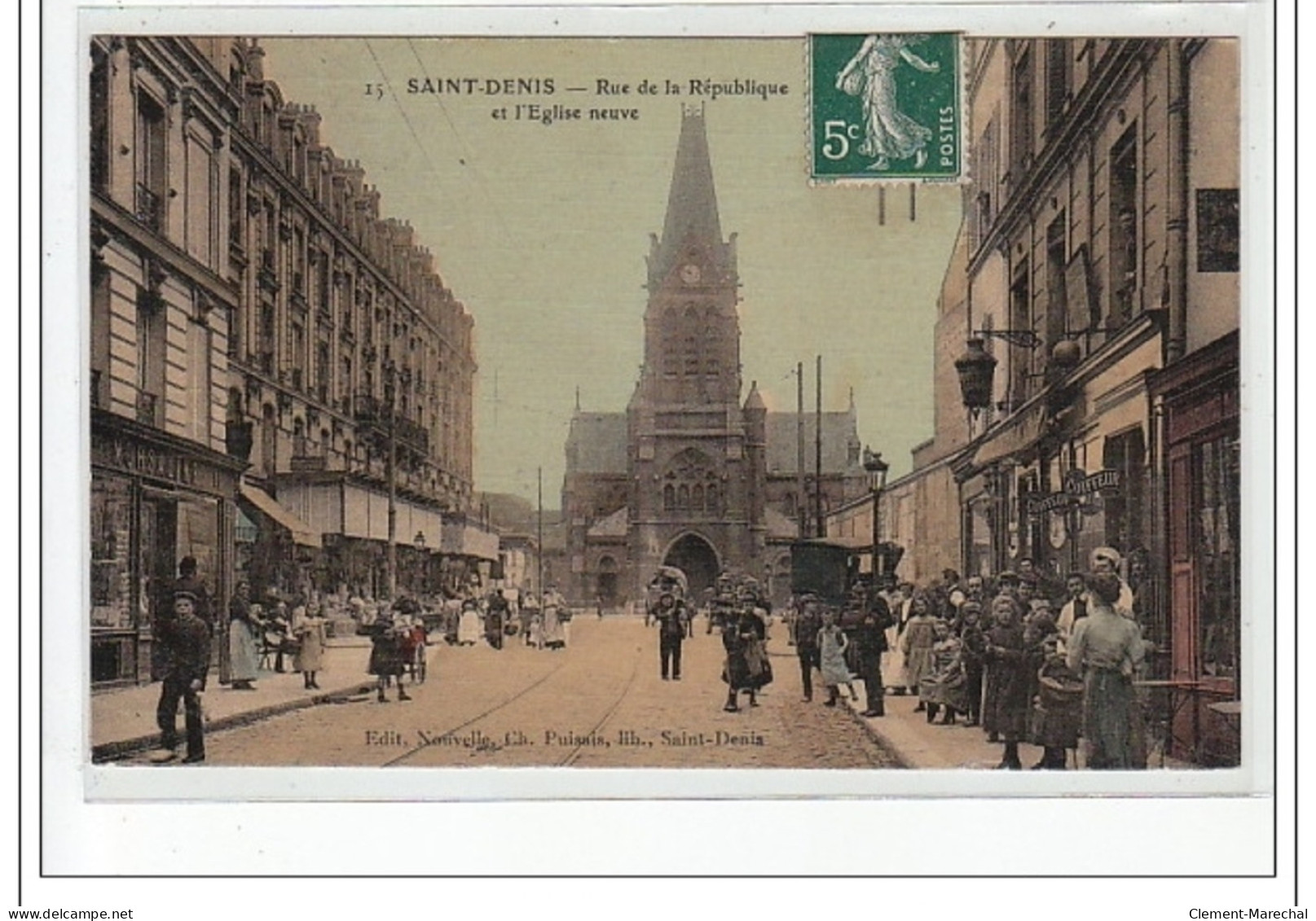 SAINT DENIS  - Rue De La République Et L'église Neuve - Très Bon état - Saint Denis